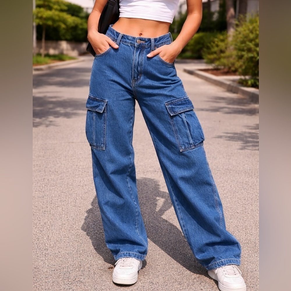 Vintage Levi's '94 Baggy Cargo Jeans Size 27 |90s Y2K Loose Fit Denim - Picture 2 of 7